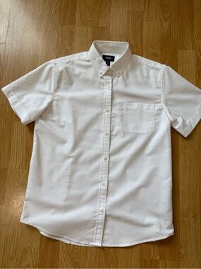 Parker Youth's  Short Sleeve Button-Down Shirt in White - Size 14